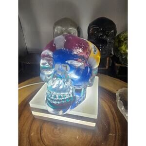 Billiard Ball Resin Skull - Vitreous Clear Cast Memento Mori | CrystalCloud Comp